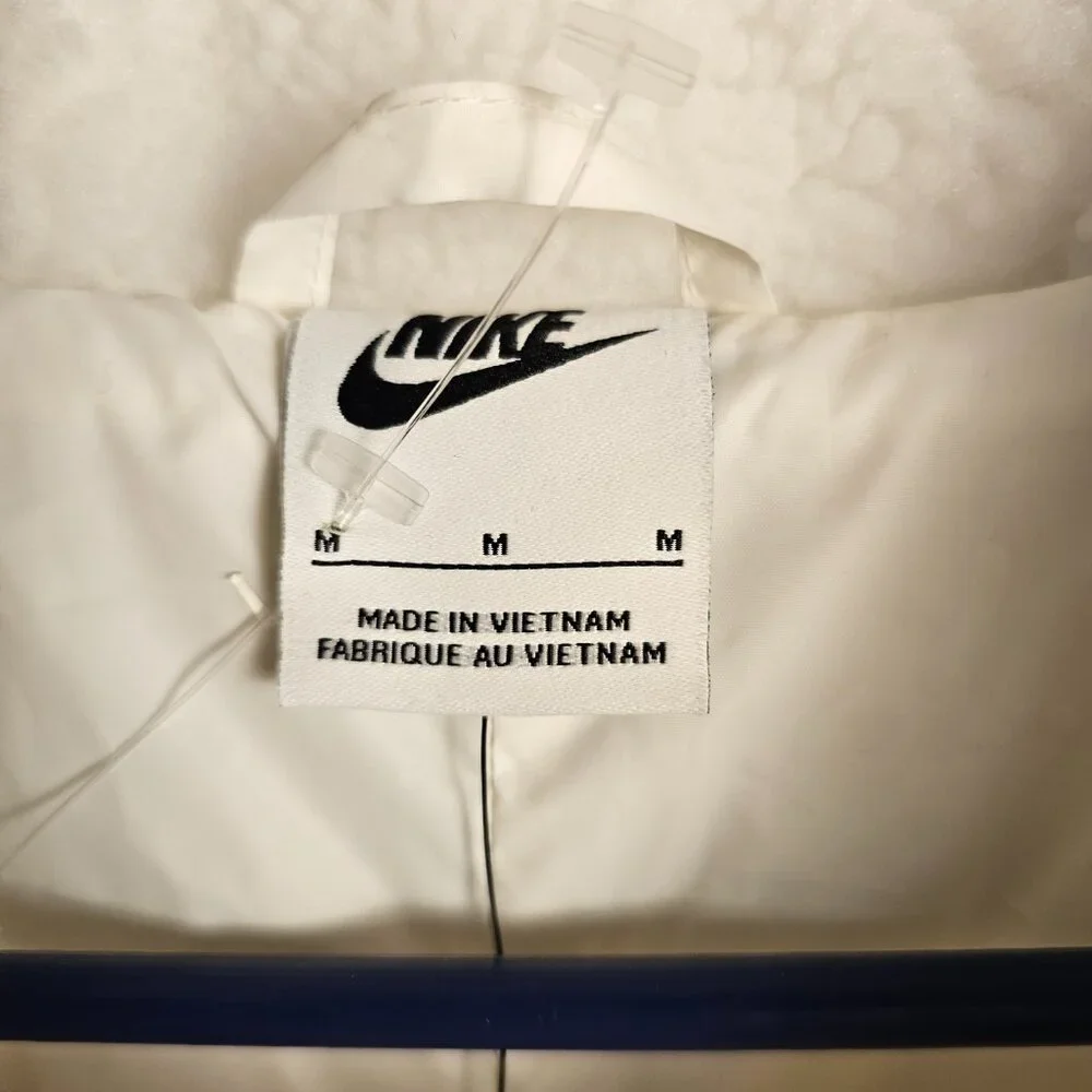 Nike Sportswear Icon Clash Long Sherpa Jacket White NWT Women's Size M - Picture 6 of 14